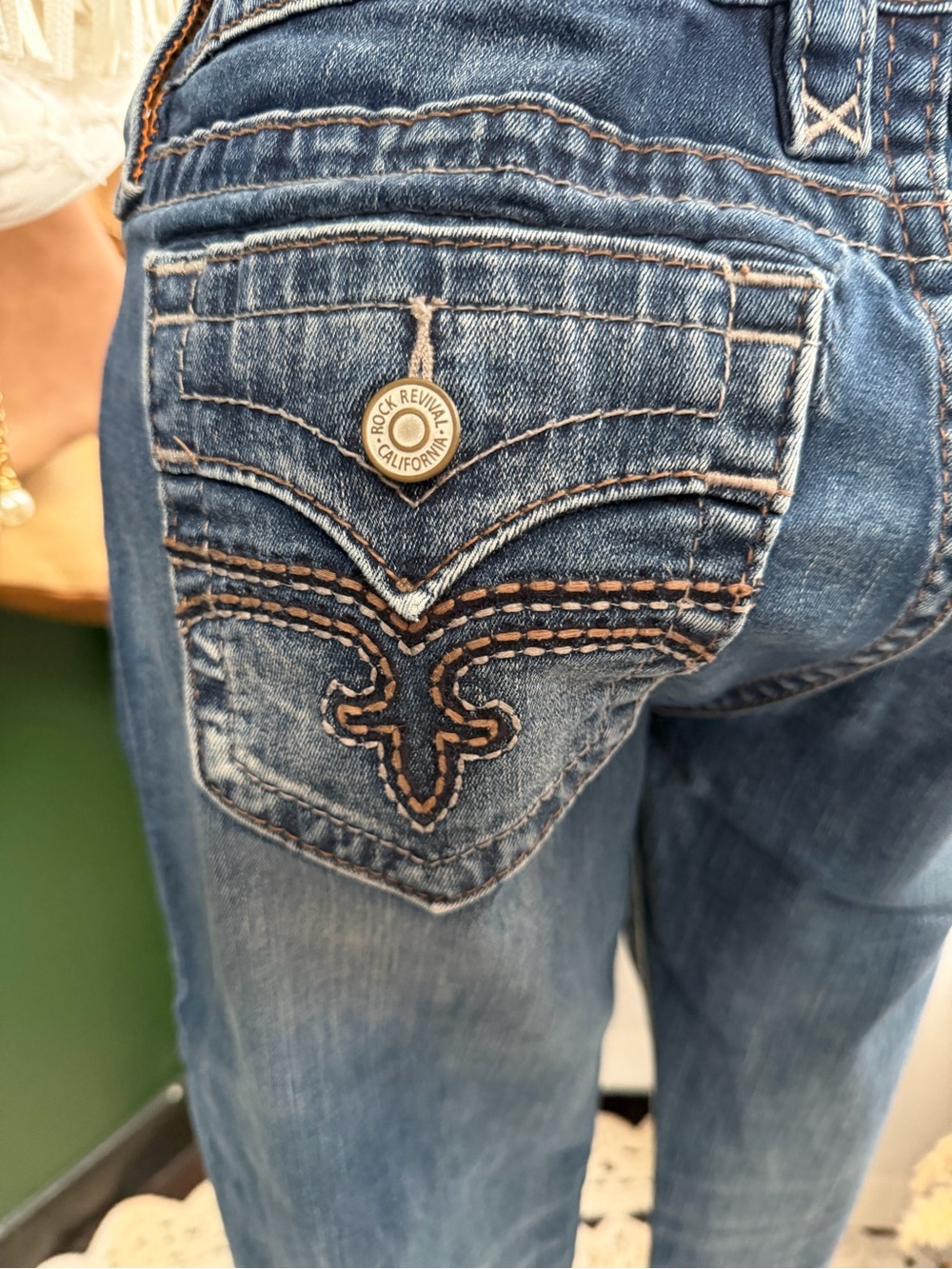 Rock Revival Women's Skinny Jeans in Medium Blue - Picture 8 of 10